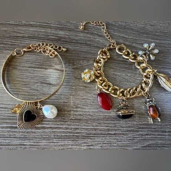 Gold Charm Bracelet Set A1280 - Picture 3 of 3